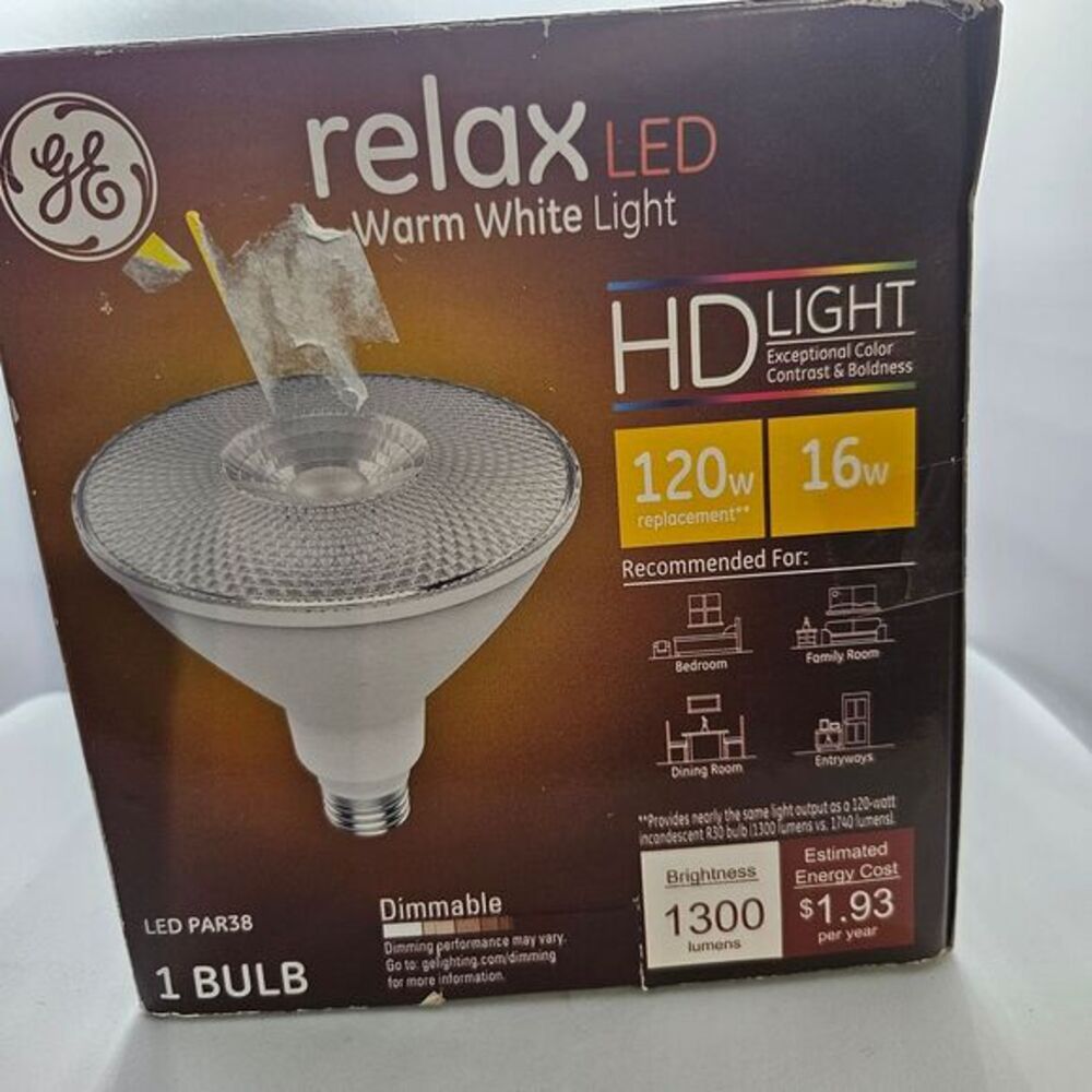 GE Relax LED‎  Warm White Light HD Light, Dimmable120w Replacement, 16W